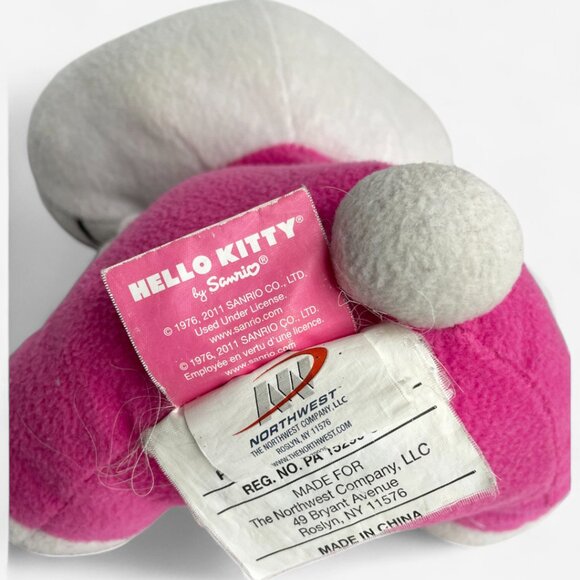 Plush Hello Kitty 2011 Sanrio 9" Pink Stuffed Toy Doll - Picture 6 of 9
